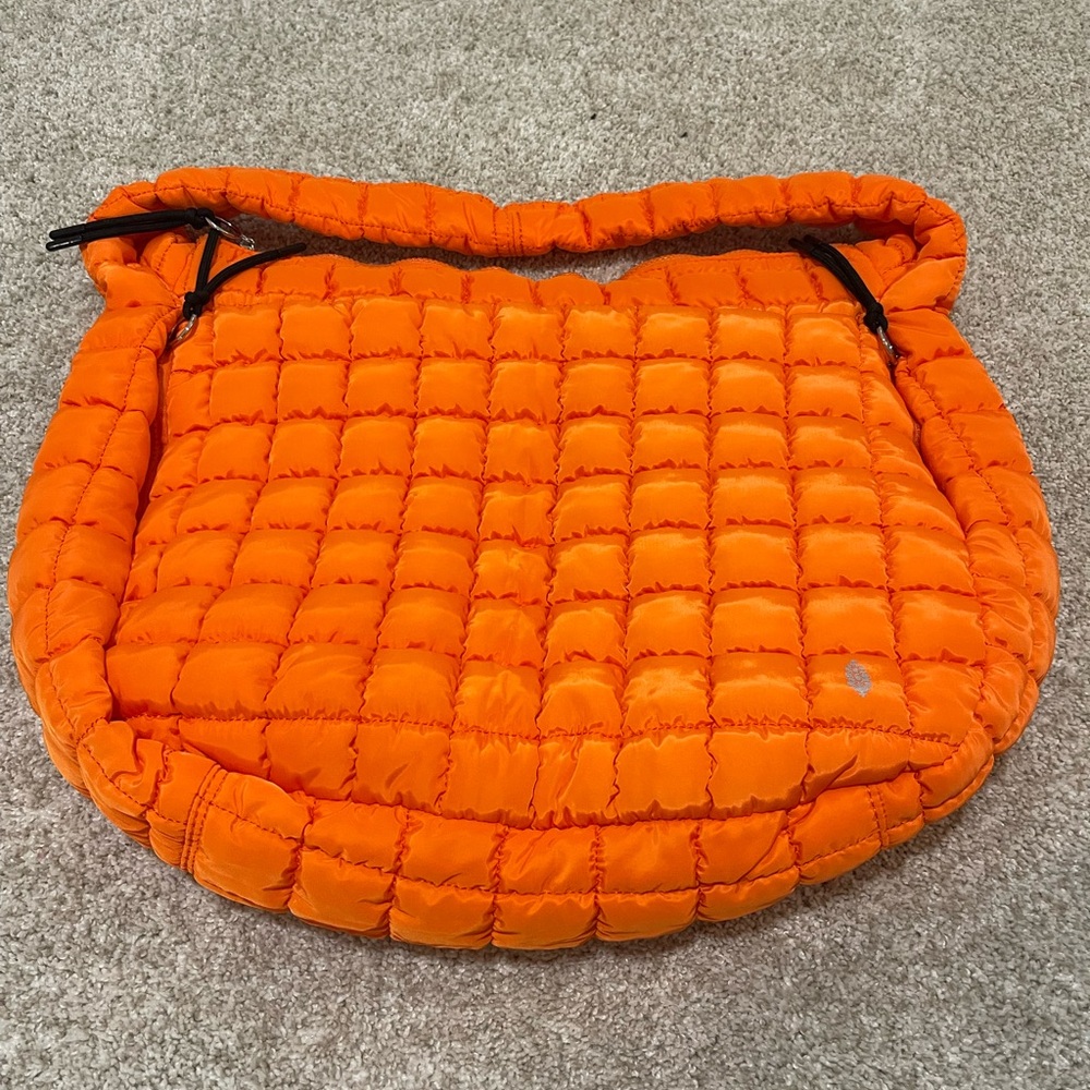 Free People Orange Quilted Tote Bag